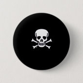 Schädel Knochen Schwarzer Schädelknopf Button (Vorderseite)