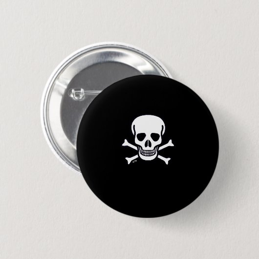 Schädel Knochen Schwarzer Schädelknopf Button (Vorne & Hinten)