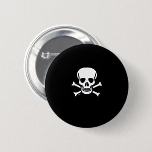 Schädel Knochen Schwarzer Schädelknopf Button