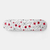 Schädel, Knochen und gebrochene Herzen Skateboard (Horizontal)