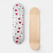 Schädel, Knochen und gebrochene Herzen Skateboard (Vorderseite)