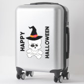 Schädel, Knochen und Hexenhut Aufkleber (Koffer)