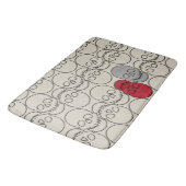 Schädel - Knochen weiß und schwarz Badematte (Schrägansicht)