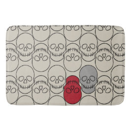 Schädel - Knochen weiß und schwarz Badematte