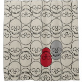 Schädel - Knochen weiß und schwarz Duschvorhang (Vorderseite)