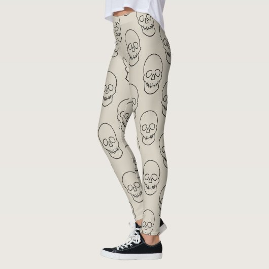 Schädel - Knochen weiß und schwarz Leggings (Links)