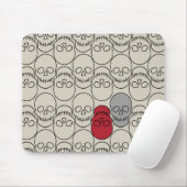 Schädel - Knochen weiß und schwarz Mousepad (Mit Mouse)