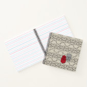 Schädel - Knochen weiß und schwarz Notizblock (Innenseite)