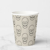 Schädel - Knochen weiß und schwarz Pappbecher (Rechts)