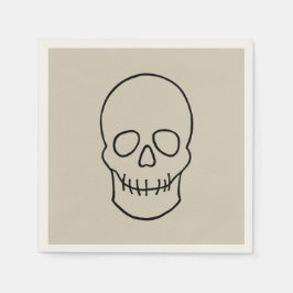 Schädel - Knochen weiß und schwarz Serviette