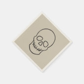 Schädel - Knochen weiß und schwarz Serviette (Ecke)