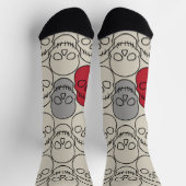 Schädel - Knochen weiß und schwarz Socken (Oben)