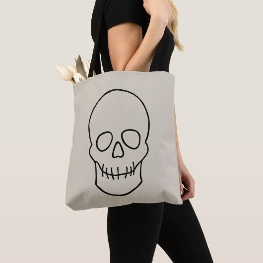 Schädel - Knochen weiß und schwarz Tasche (Von Nahem)