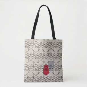 Schädel - Knochen weiß und schwarz Tasche