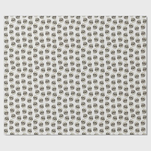 Schädel - Knochenweißpapier Geschenkpapier (Flach)