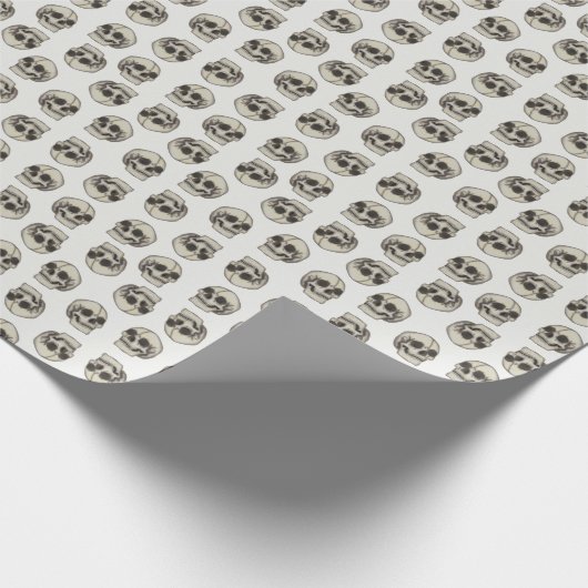 Schädel - Knochenweißpapier Geschenkpapier (Ecke)