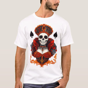 Schädel Königin der Pik T-Shirt