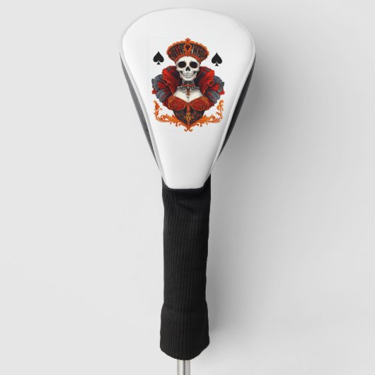 Schädel Königin Pik Golf Headcover (Vorderseite)