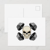 Schädel Krafttraining Hanteln Postkarte (Vorne/Hinten)