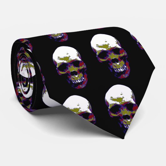 Schädel Krawatte (Gerollt)