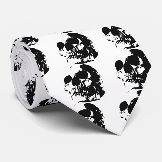 Schädel Krawatte (Gerollt)