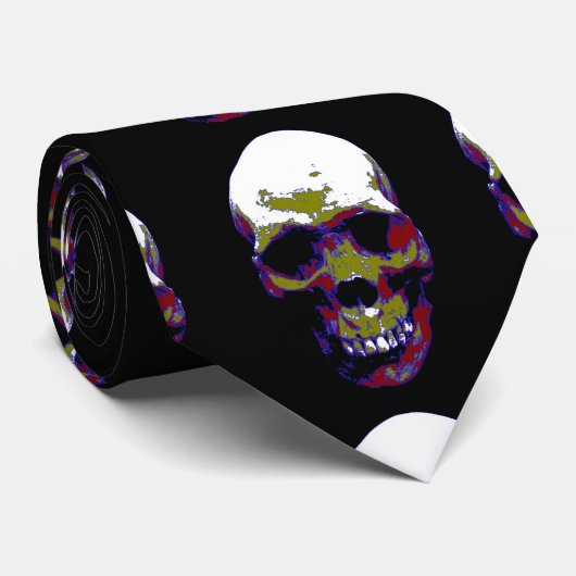 Schädel Krawatte (Gerollt)