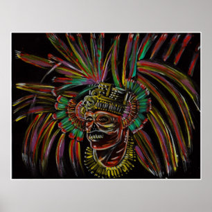 Schädel-Kriegersmalerei Poster