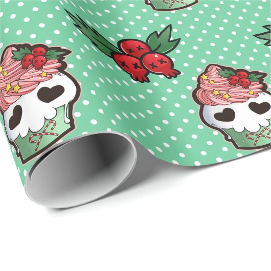 Schädel-Kuchen-Packpapier Geschenkpapier (Rolleneckpunkt)