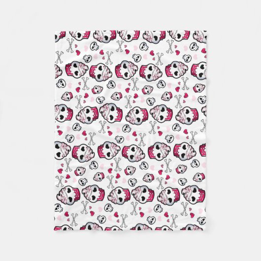 Schädel-Kuchen-Verrücktheit Fleecedecke (Vorderseite)