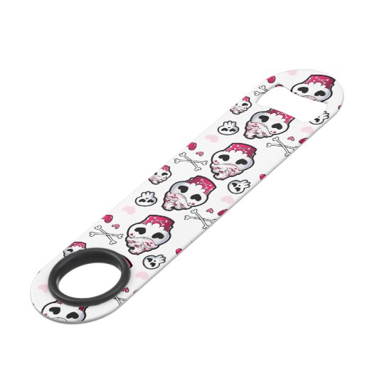 Schädel-Kuchen-Verrücktheit Speedflaschenöffner (Vorderseite Schrägansicht)