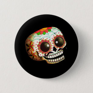 Schädel-Kunst Dia de Los Muertos Sugar Button