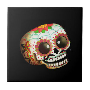 Schädel-Kunst Dia de Los Muertos Sugar Fliese
