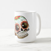 Schädel-Kunst Dia de Los Muertos Sugar Kaffeetasse (VorderseiteRechts)