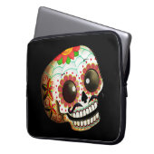 Schädel-Kunst Dia de Los Muertos Sugar Laptopschutzhülle (Vorderseite Links)