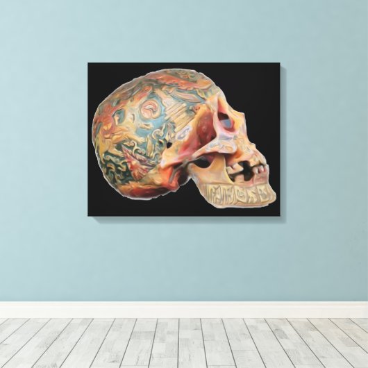 Schädel Leinwanddruck (Insitu (Holzboden))