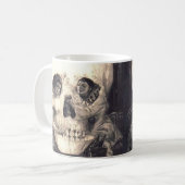 Schädel-Liebe-Retro optische Illusion Kaffeetasse (Vorderseite Links)