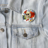 Schädel-Liebe - Schädel, Rosen und Herzen durch Al Button (Beispiel)