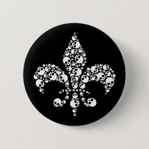 Schädel-Lilie Button