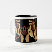 Schädel-Männer im Schwarzen Zweifarbige Tasse (Vorderseite Links)