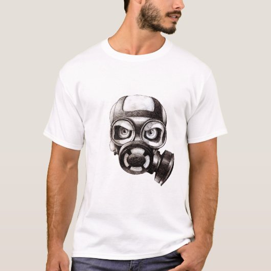 Schädel-Maskenweiß-T - Shirt (Vorderseite)