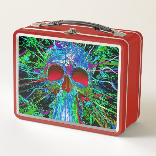 Schädel Metall Brotdose (Vorderseite)