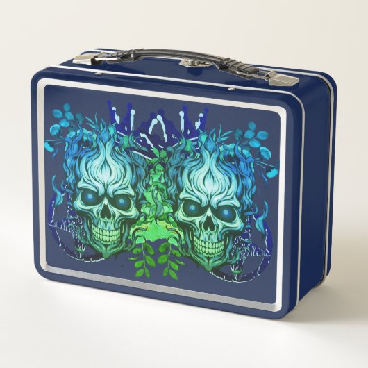 Schädel Metall Brotdose (Rückseite)