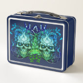 Schädel Metall Brotdose (Vorderseite)