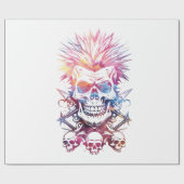 Schädel mit 3 Schädeln Geschenkpapier (Flach)