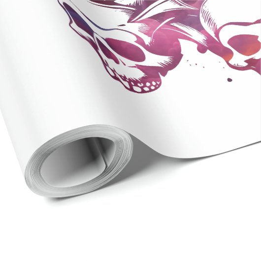 Schädel mit 3 Schädeln Geschenkpapier (Rolleneckpunkt)