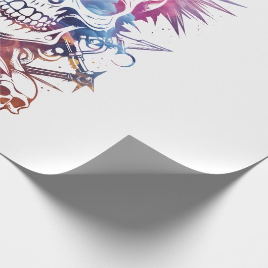 Schädel mit 3 Schädeln Geschenkpapier (Ecke)