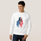 Schädel mit amerikanischer Flagge Sweatshirt (Vorne ganz)