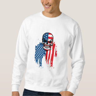 Schädel mit amerikanischer Flagge Sweatshirt