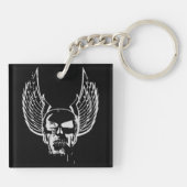 Schädel mit ätherischen Flügeln Schlüsselanhänger (Rückseite)