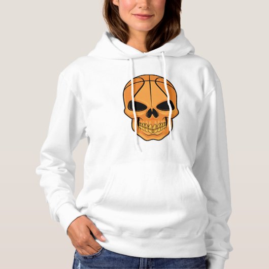 Schädel mit Basketballkopf Hoodie (Vorderseite)